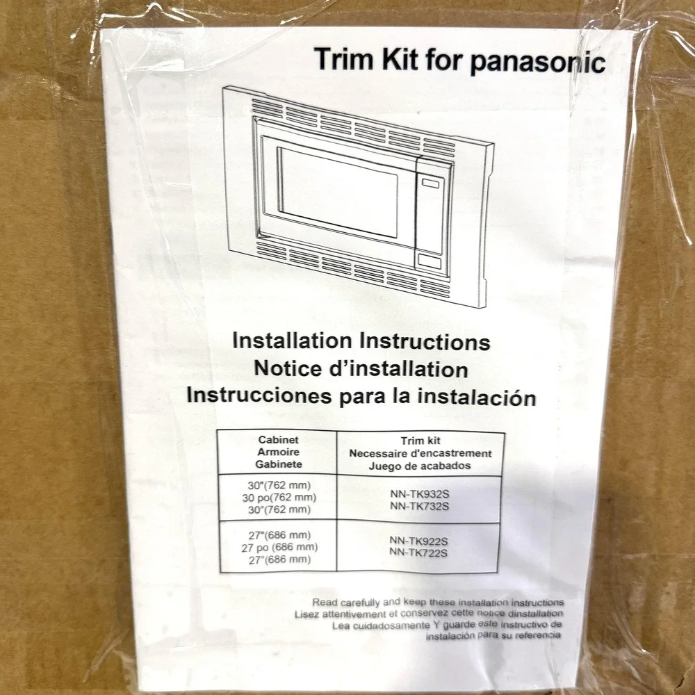 NN-TK922SS 27in Silver Trim Kit‎ For 2.2 Cu Ft Panasonic Built In Microwave